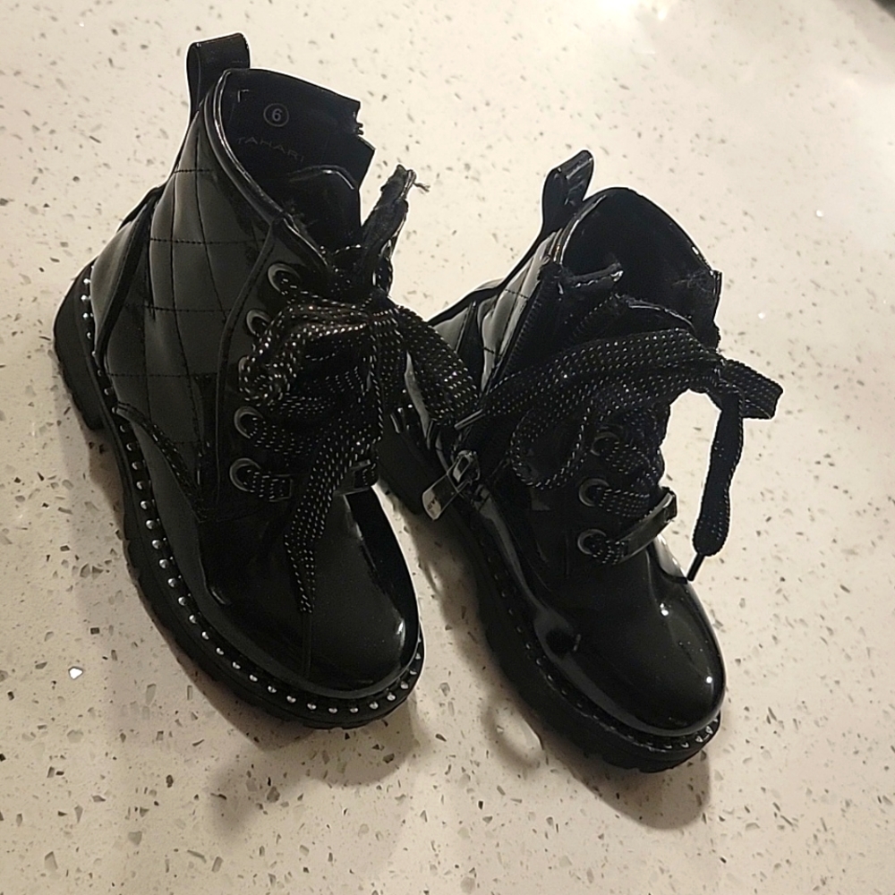 Tahari Toddler Patent Leather Combat Boots